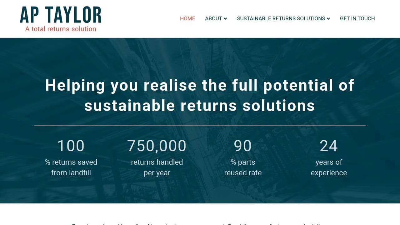 A P TAYLOR LIMITED website screenshot