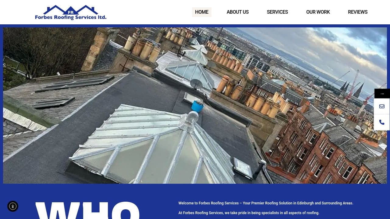 FORBES ROOFING SERVICES LTD website screenshot