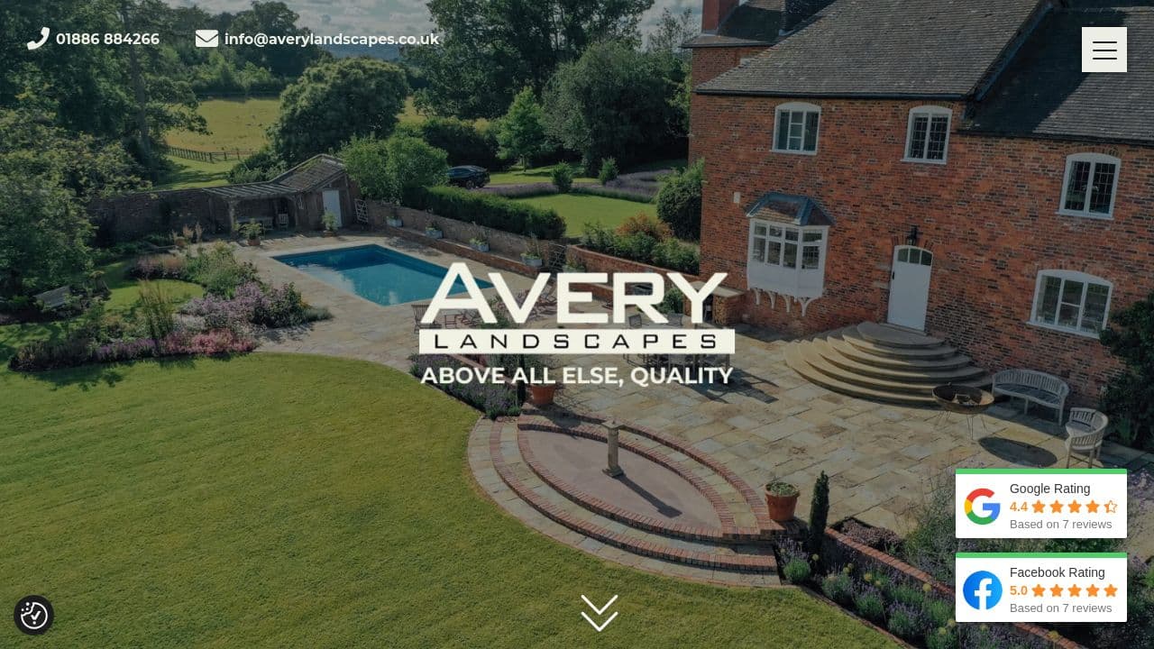 AVERY LANDSCAPES LIMITED website screenshot