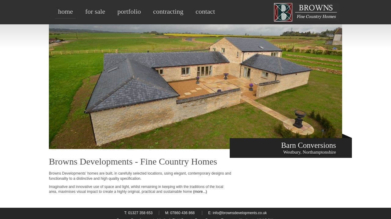 BROWNS DEVELOPMENTS LIMITED website screenshot