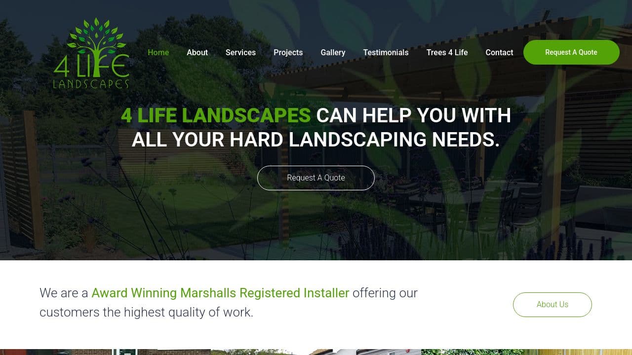 4 LIFE LANDSCAPES LIMITED website screenshot