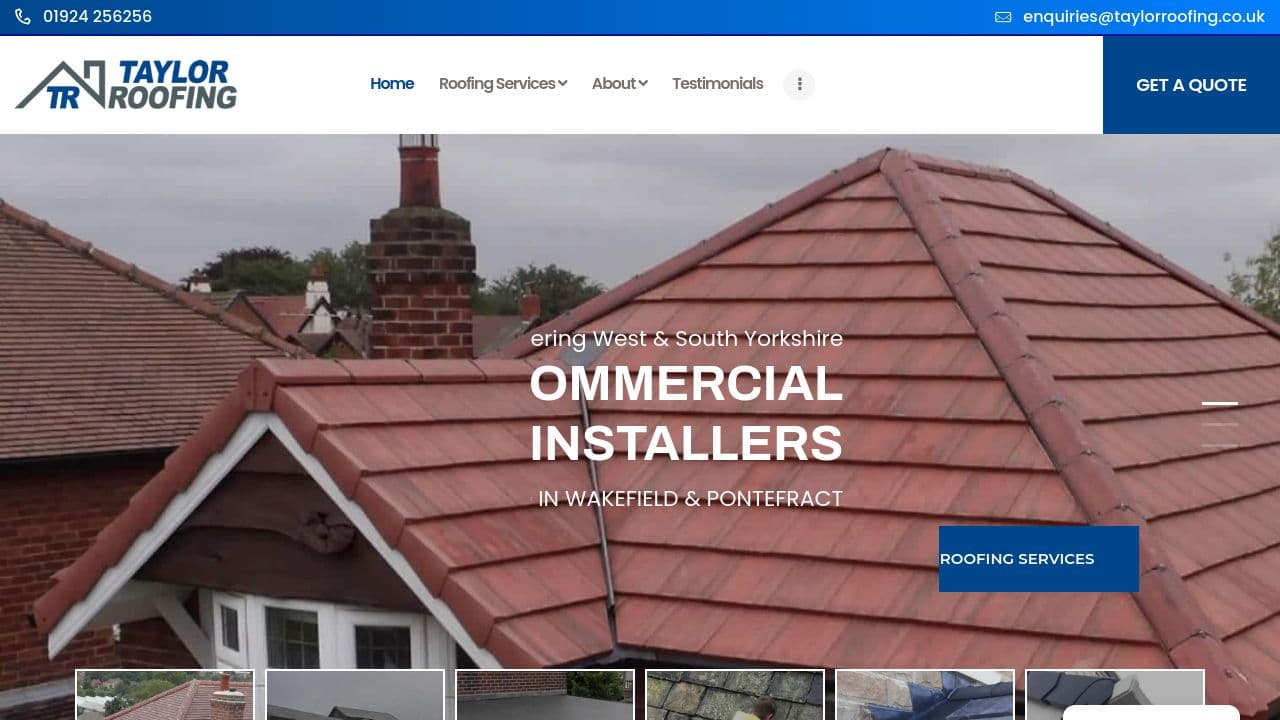 A TAYLOR ROOFING LTD website screenshot