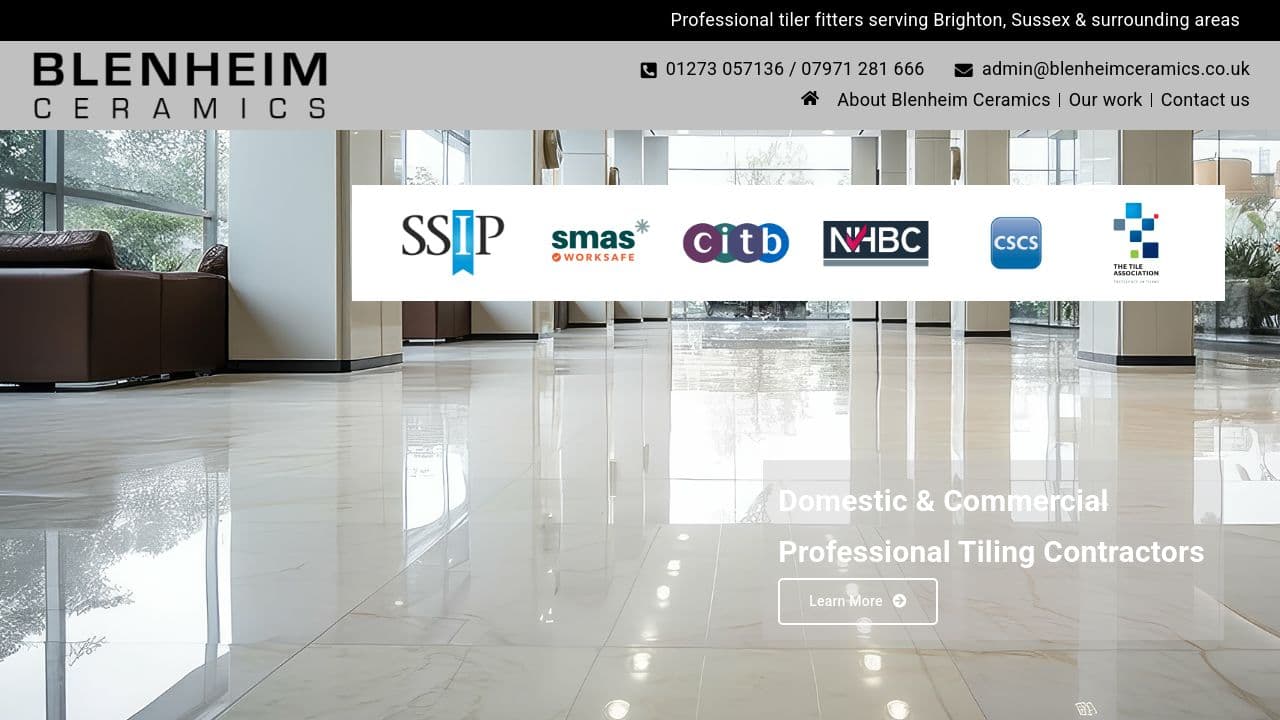 BLENHEIM CERAMICS LIMITED website screenshot