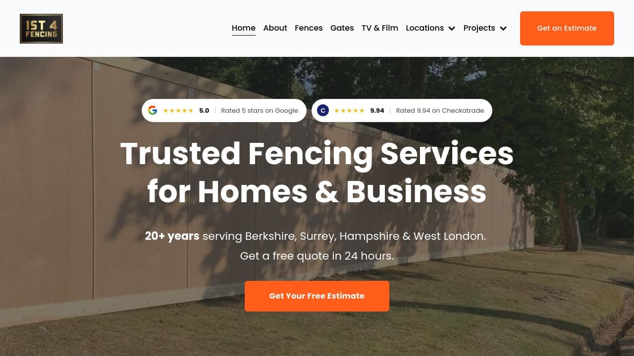 1ST4FENCING SERVICES LTD website screenshot