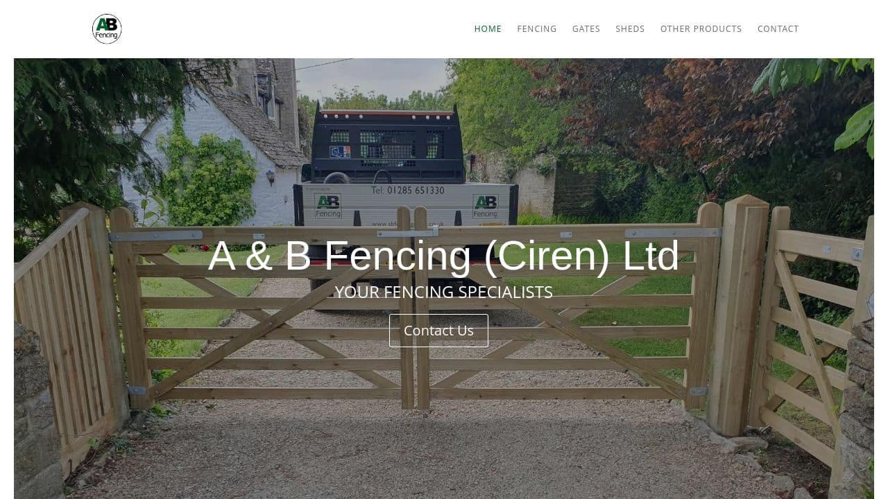A & B FENCING (CIREN) LTD website screenshot