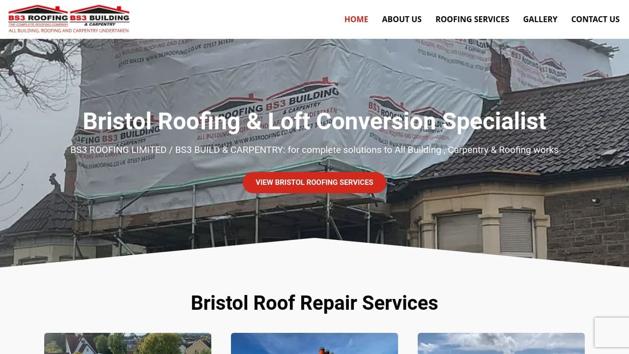 BS3 ROOFING LIMITED website screenshot