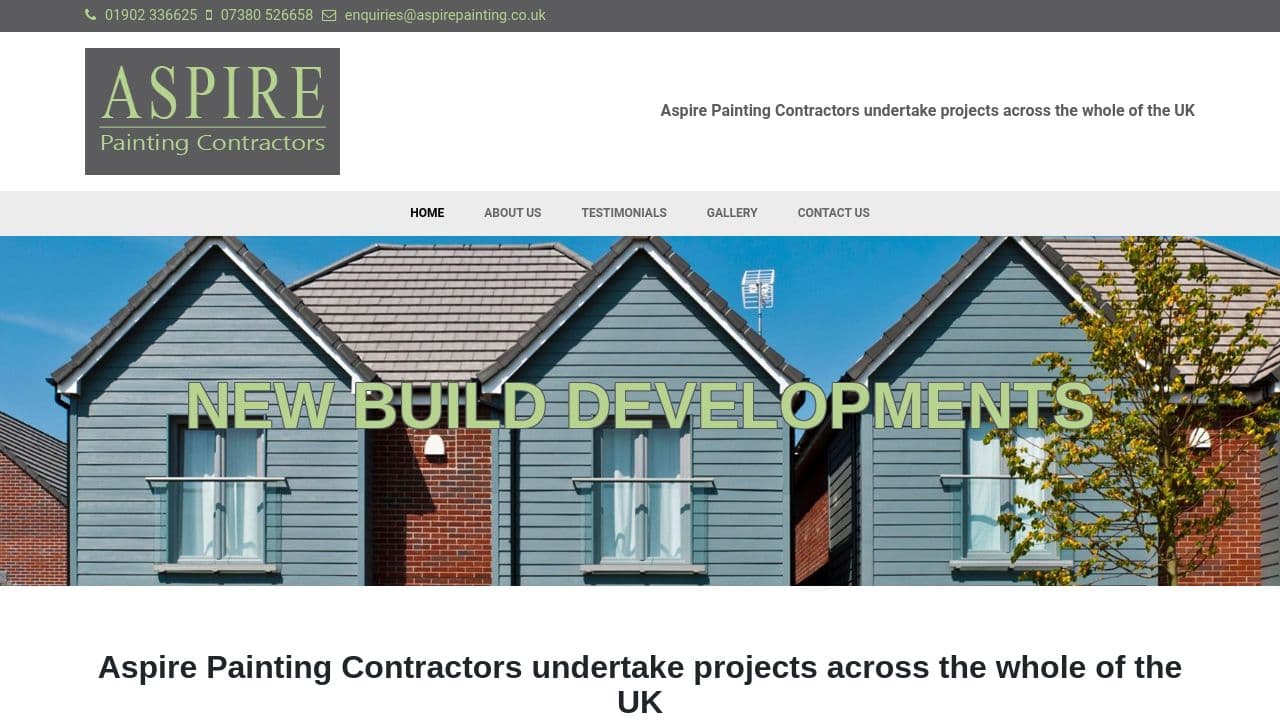 ASPIRE PAINTING CONTRACTORS LIMITED website screenshot