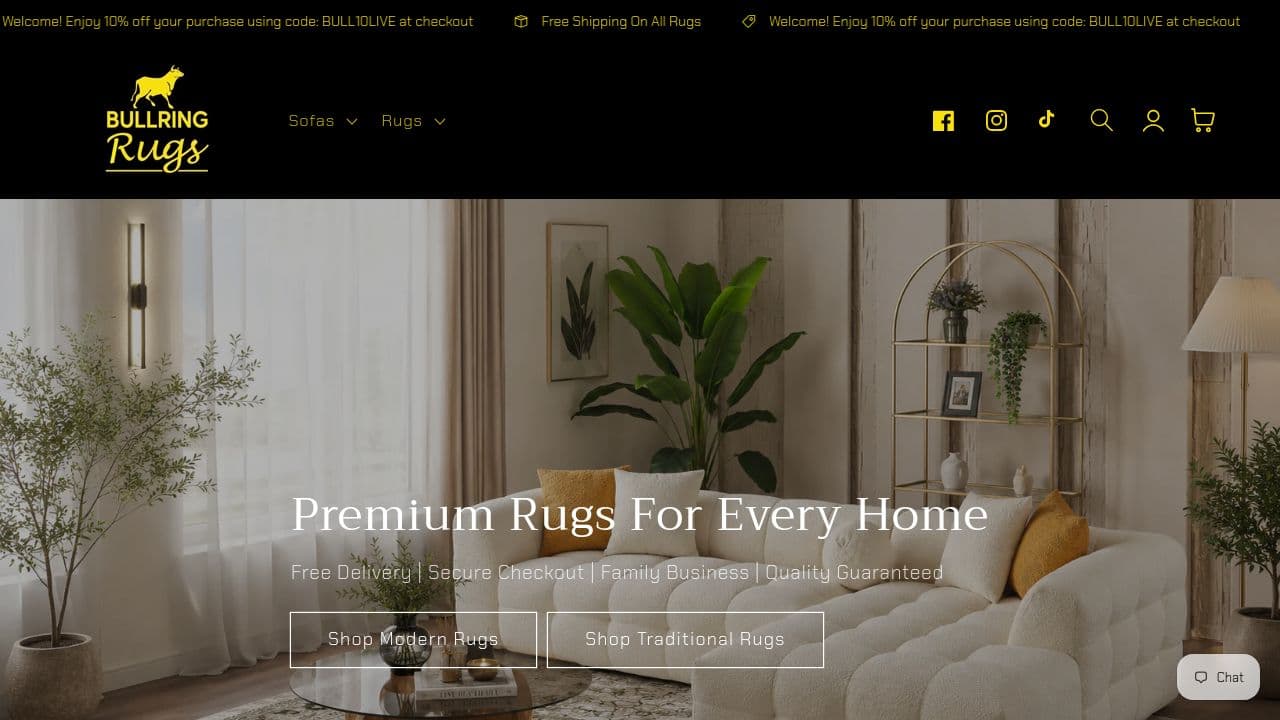 BULL RING CARPETS LIMITED website screenshot