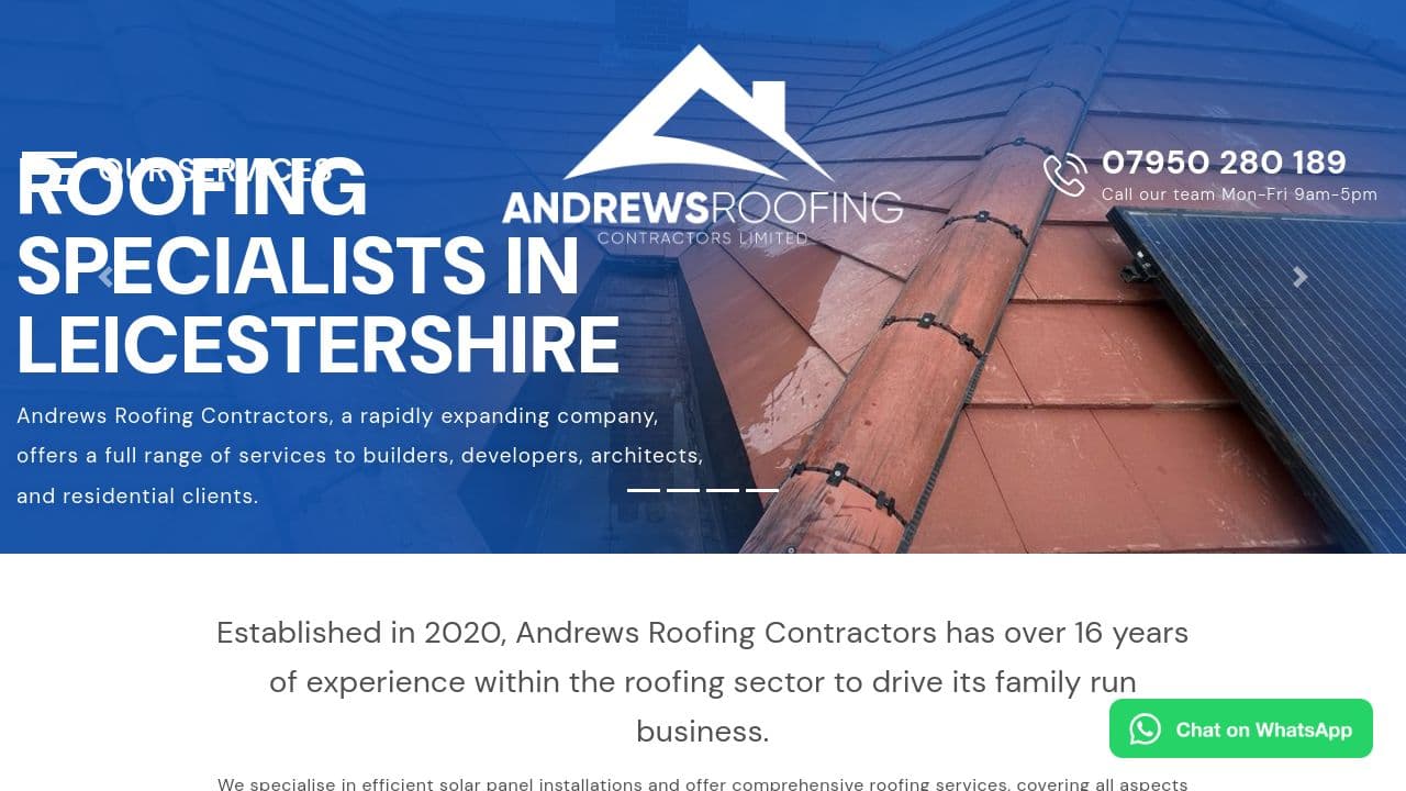 ANDREWS ROOFING CONTRACTORS LIMITED website screenshot
