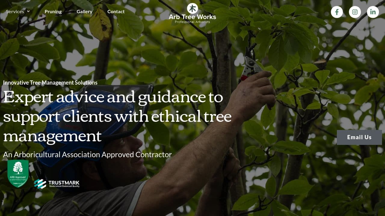 ARB TREE WORKS LTD website screenshot