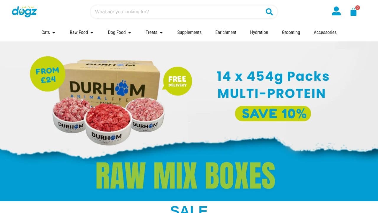DOGZ PET FOOD LTD website screenshot