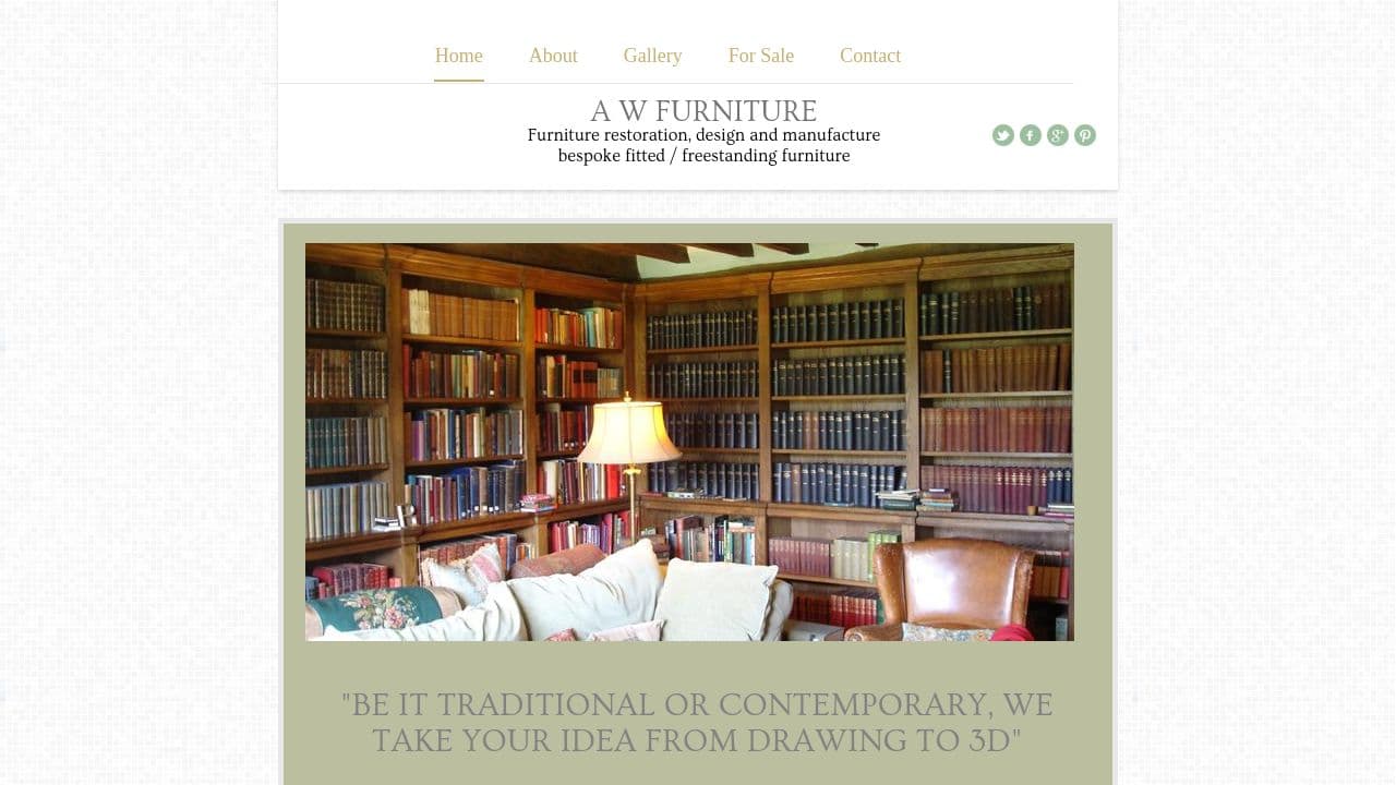 AW FURNITURE LTD website screenshot