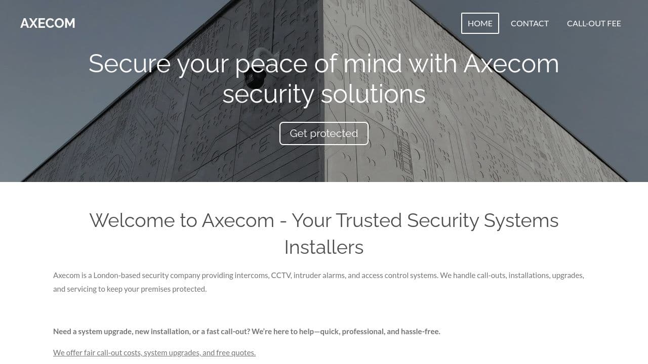 AXECOM LTD website screenshot