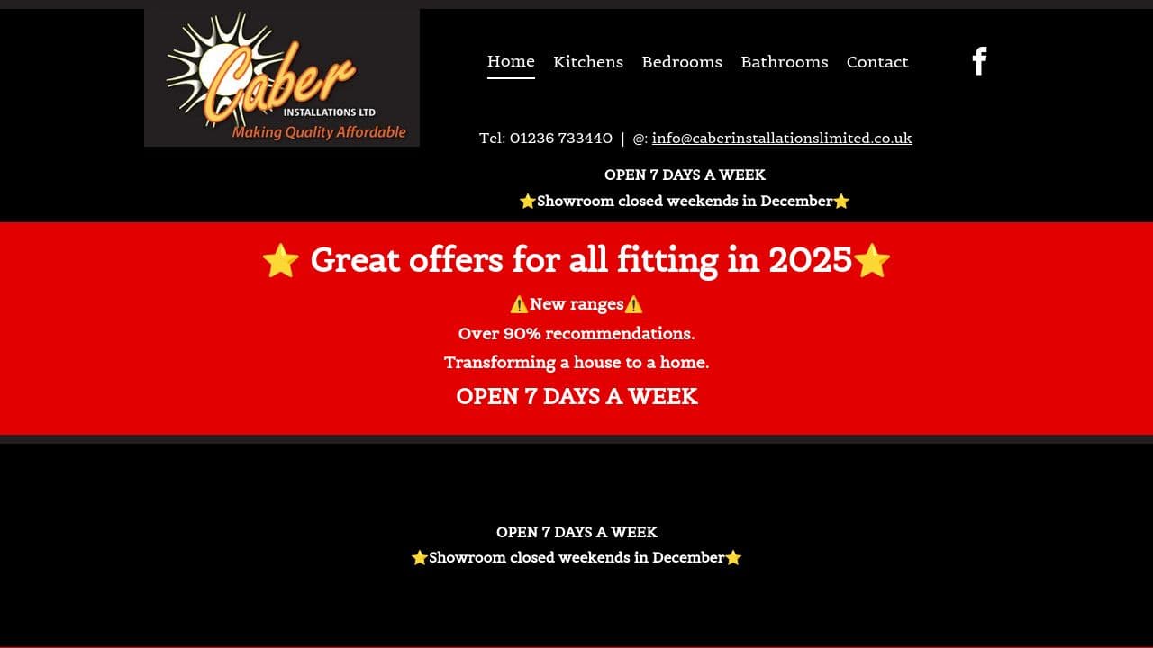 CABER INSTALLATIONS LIMITED website screenshot