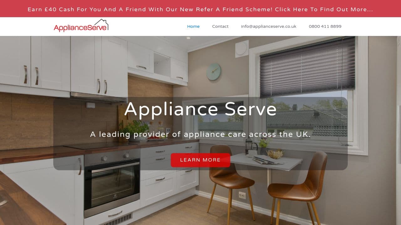 APPLIANCESERVE LTD website screenshot