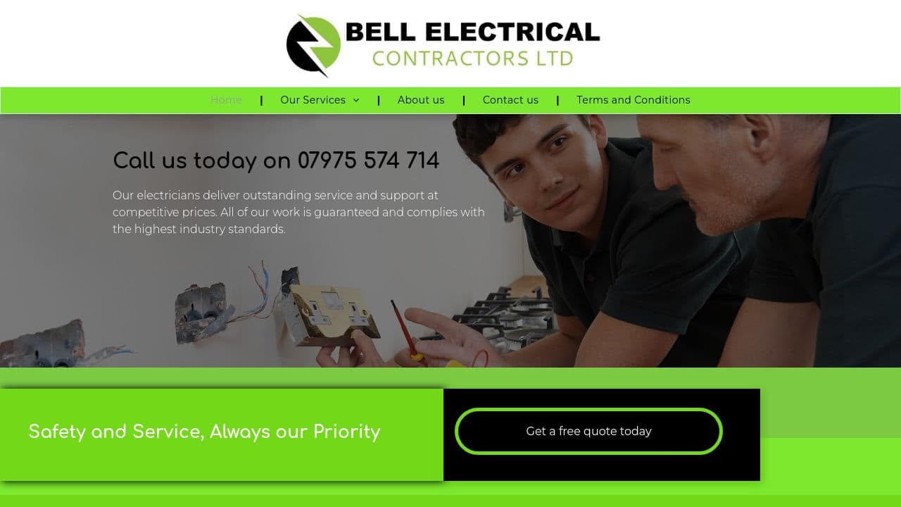 A BELL ELECTRICAL LIMITED website screenshot