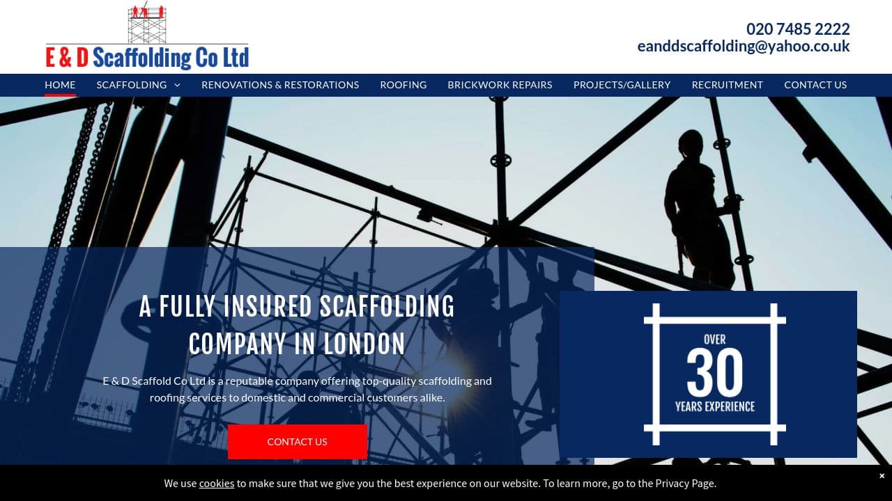 E & D SCAFFOLDING COMPANY LIMITED website screenshot