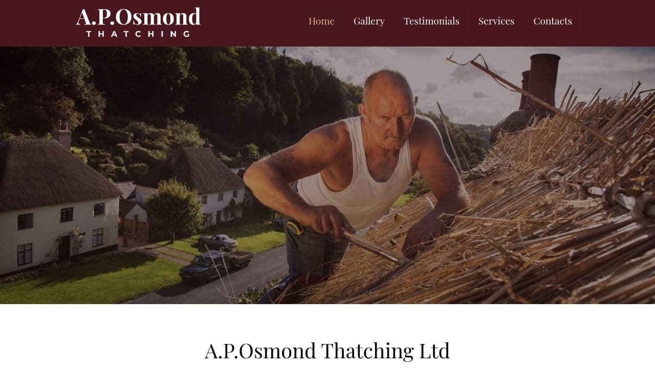 A P OSMOND THATCHING LIMITED website screenshot