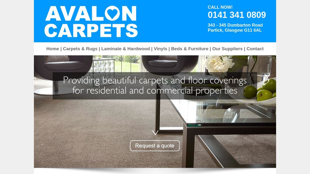 AVALON (CARPETS & FURNISHINGS) LIMITED website screenshot