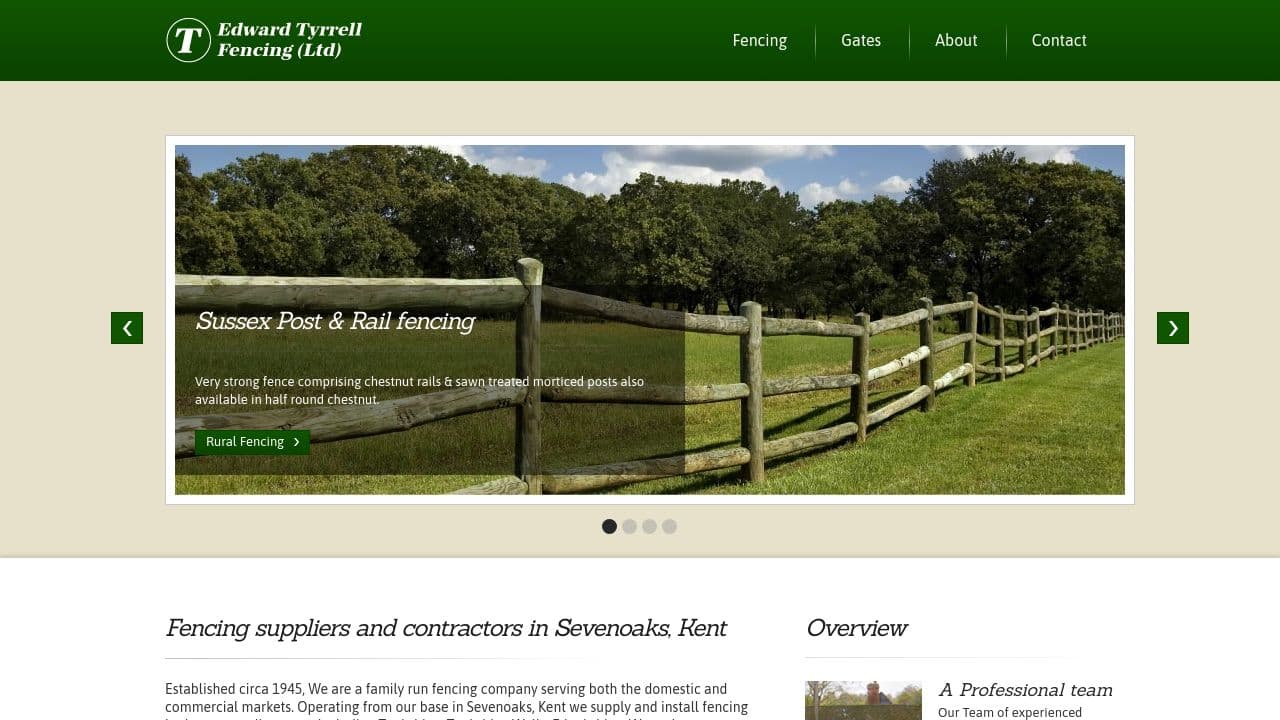 EDWARD TYRRELL (FENCING) LIMITED website screenshot
