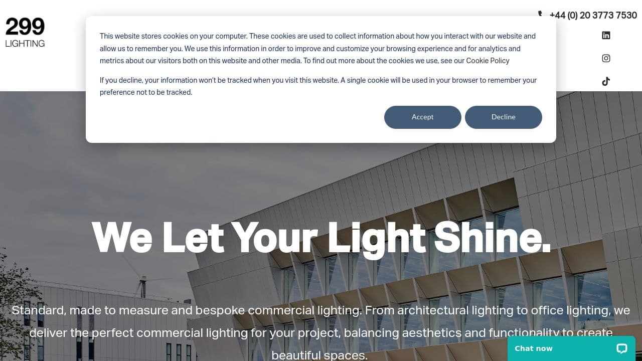 299 LIGHTING LIMITED website screenshot