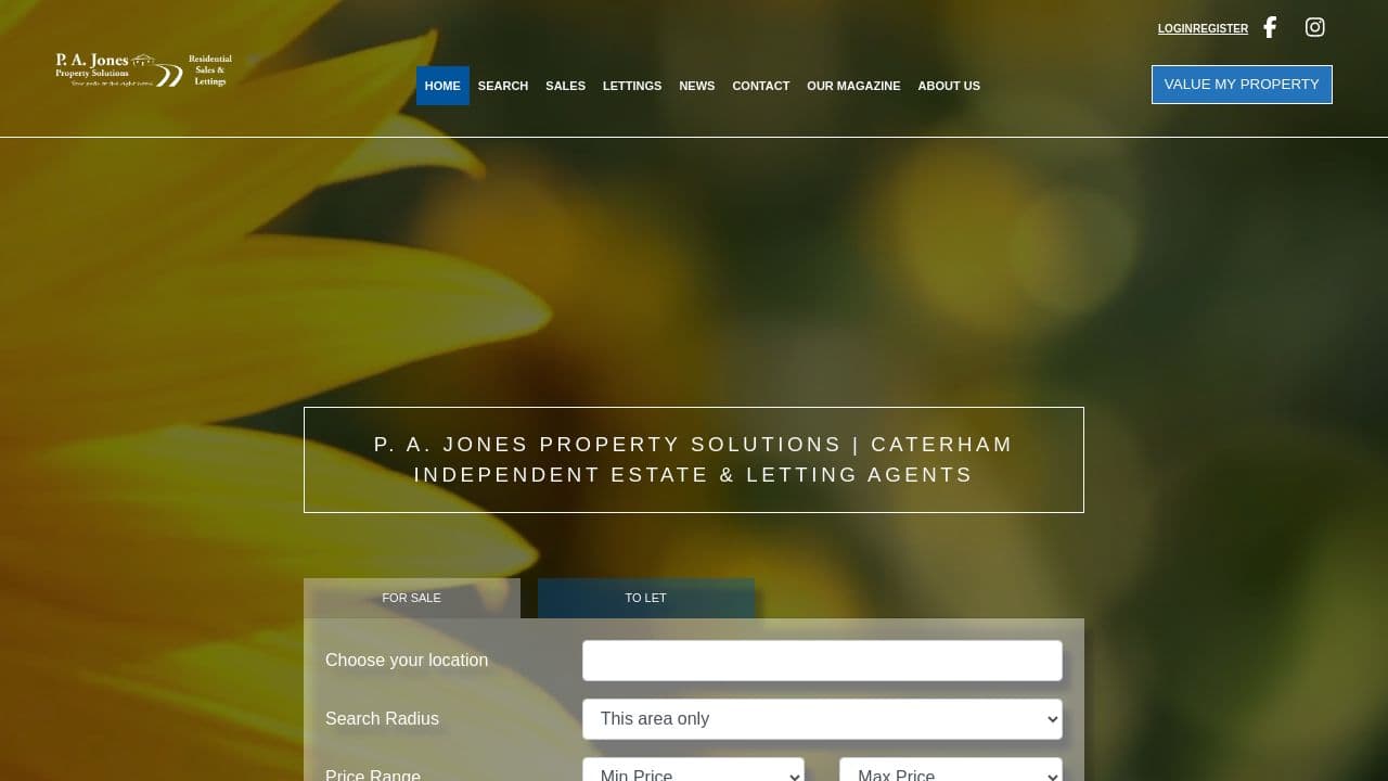 A JONES PROPERTY SOLUTIONS LTD website screenshot