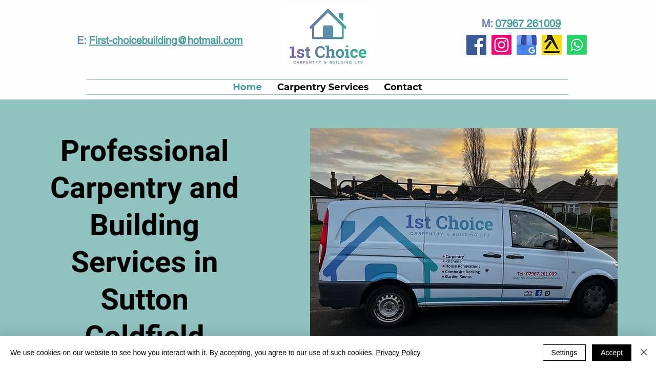 1ST CHOICE CARPENTRY & BUILDING LTD website screenshot