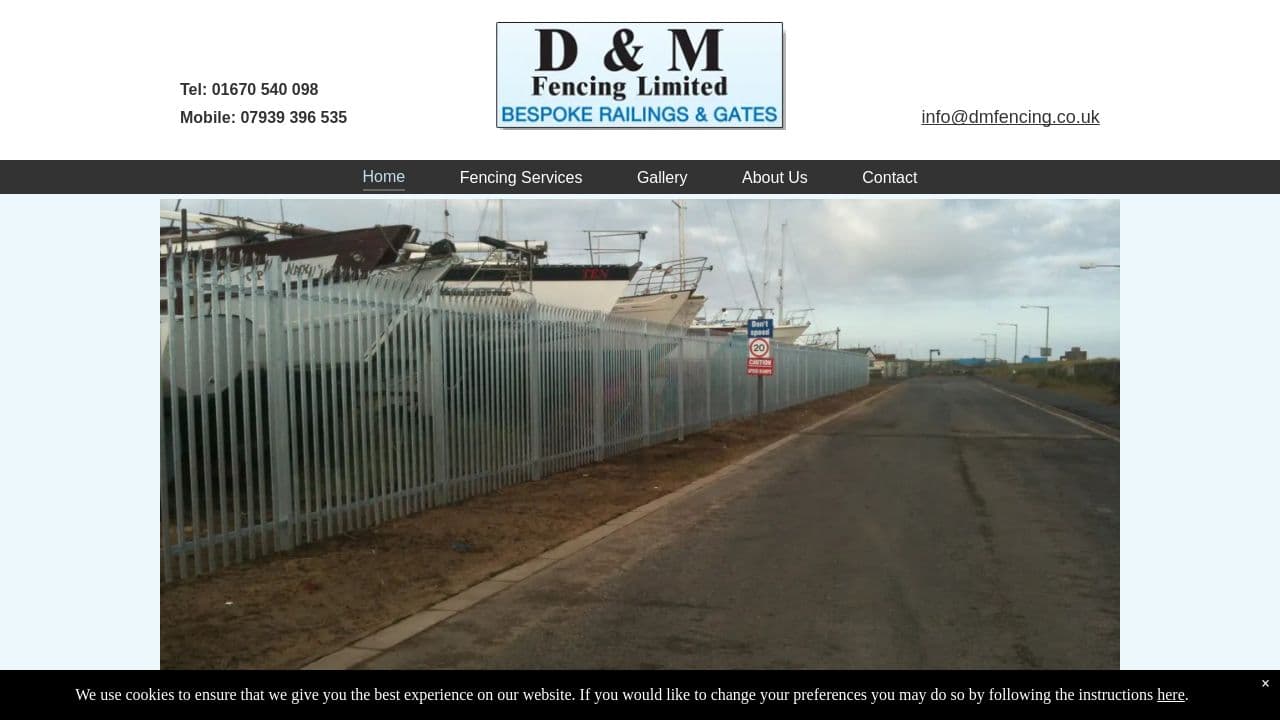 D & M FENCING LIMITED website screenshot