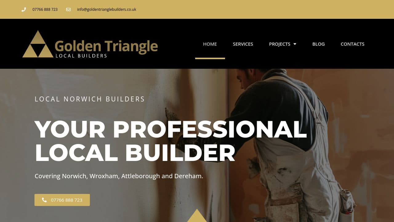 GOLDEN TRIANGLE BUILDERS LTD website screenshot
