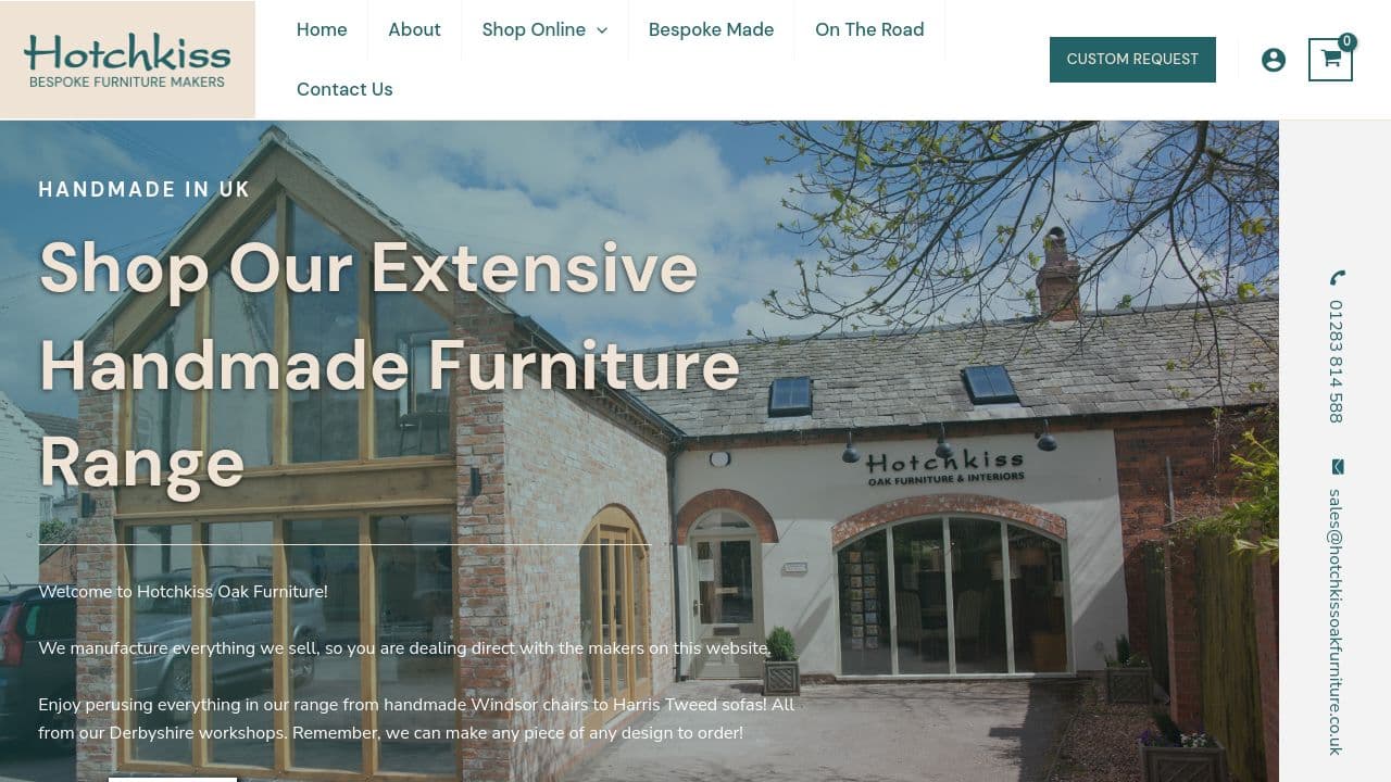 HOTCHKISS OAK FURNITURE LIMITED website screenshot