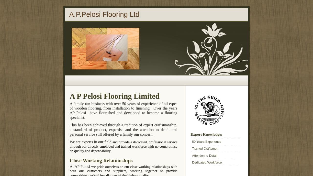 AP PELOSI FLOORING LIMITED website screenshot