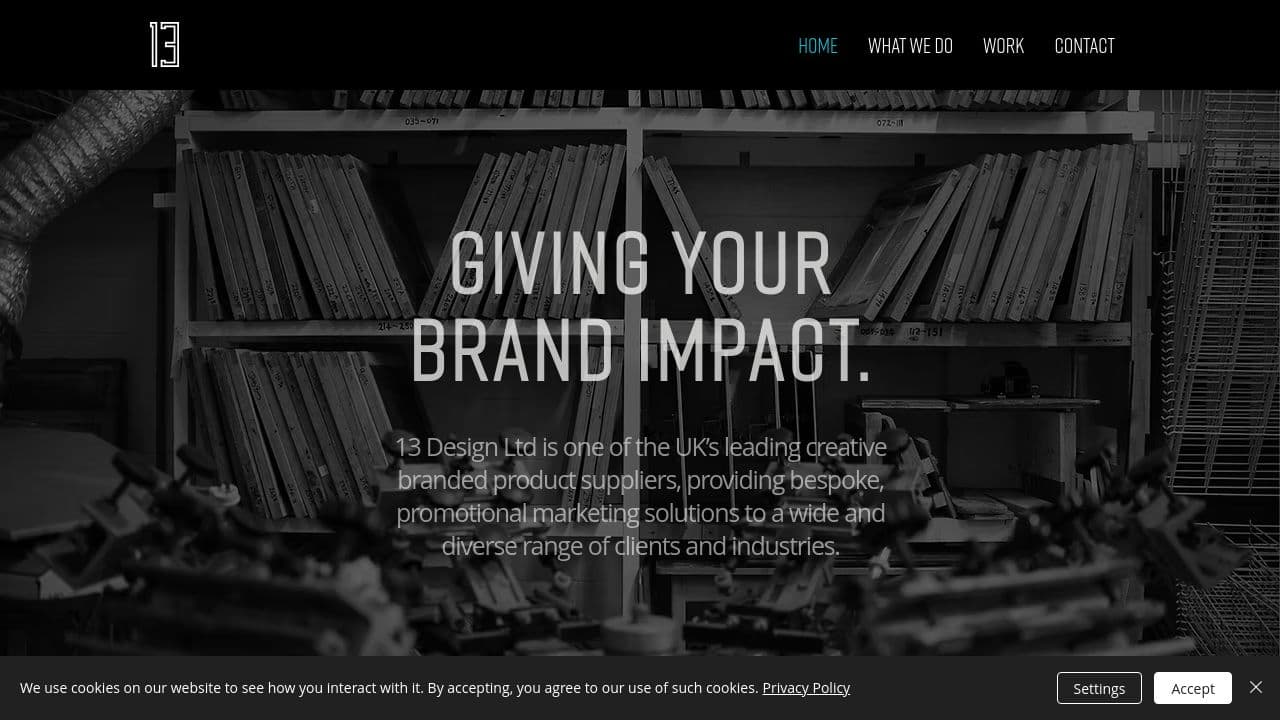 13 DESIGN LIMITED website screenshot