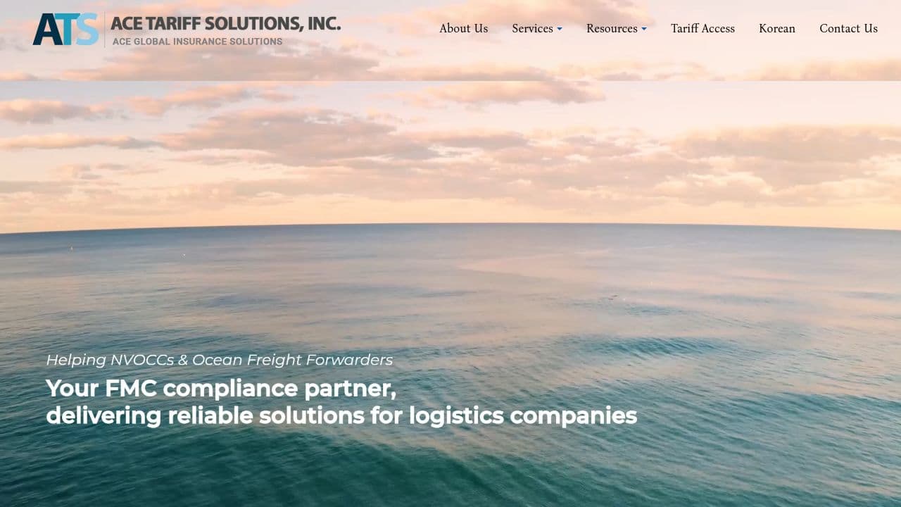 ACE TARIFF LTD website screenshot