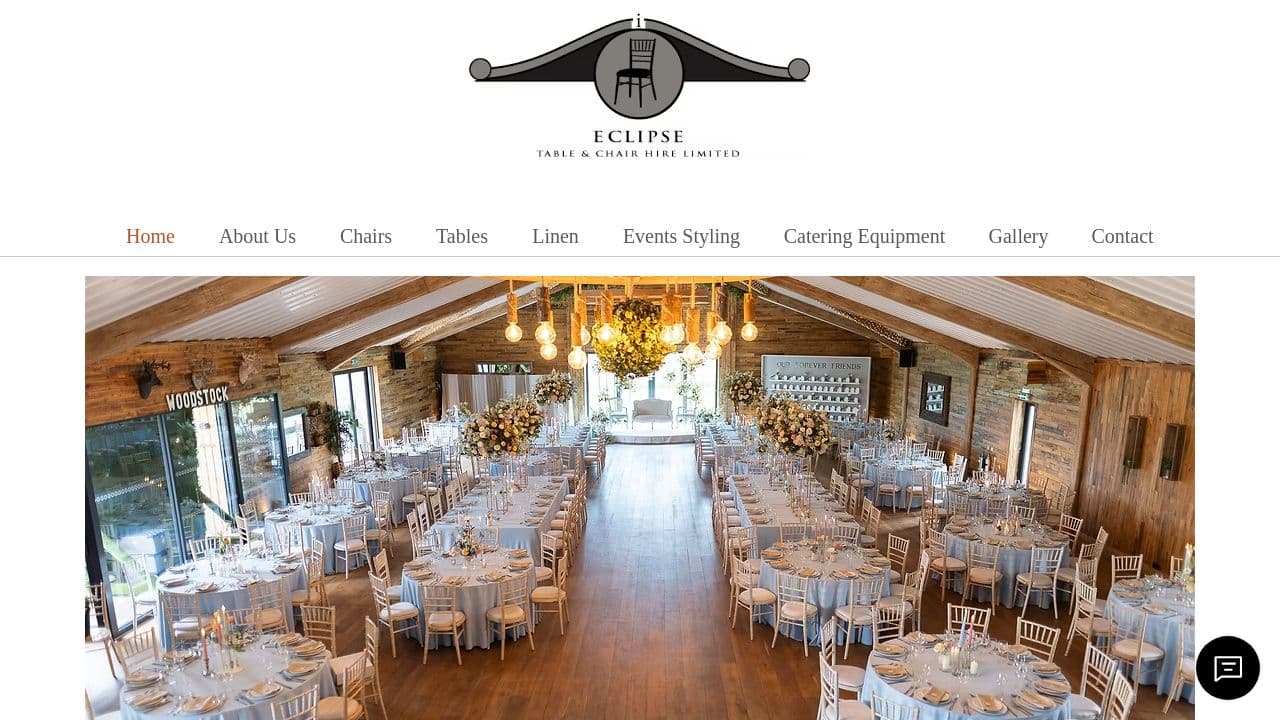 ECLIPSE TABLE AND CHAIR HIRE LIMITED website screenshot