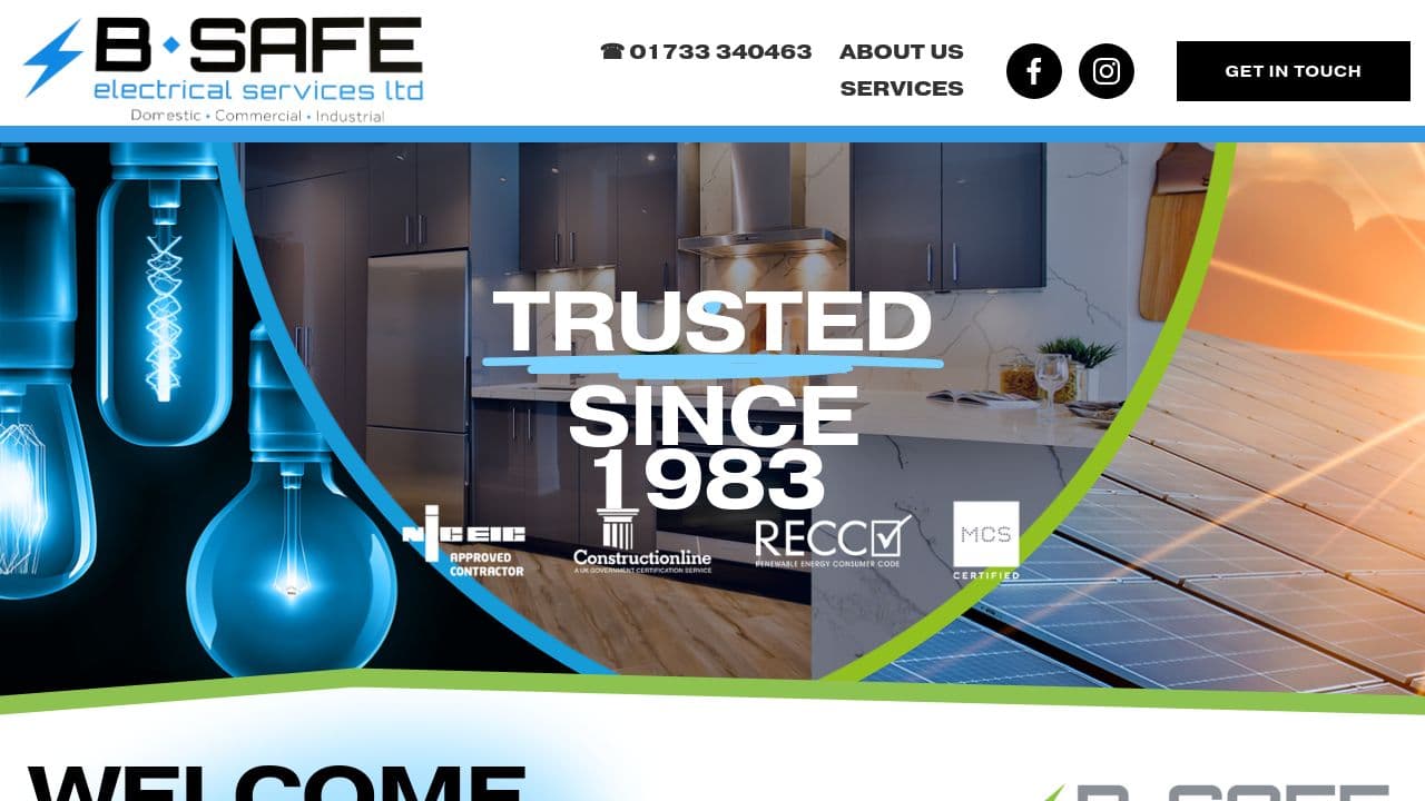 'B' SAFE ELECTRICAL SERVICES LIMITED website screenshot