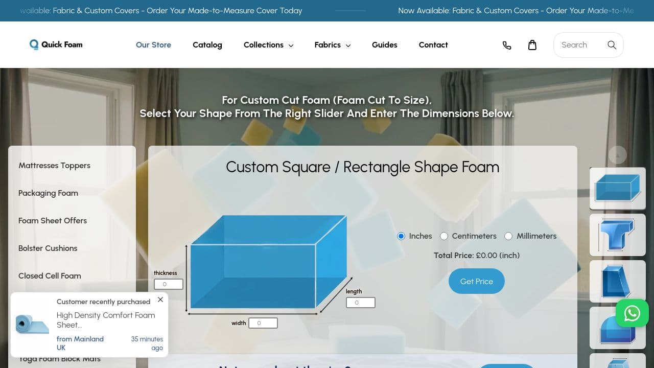 BIRMINGHAM FOAM SHOP LTD website screenshot