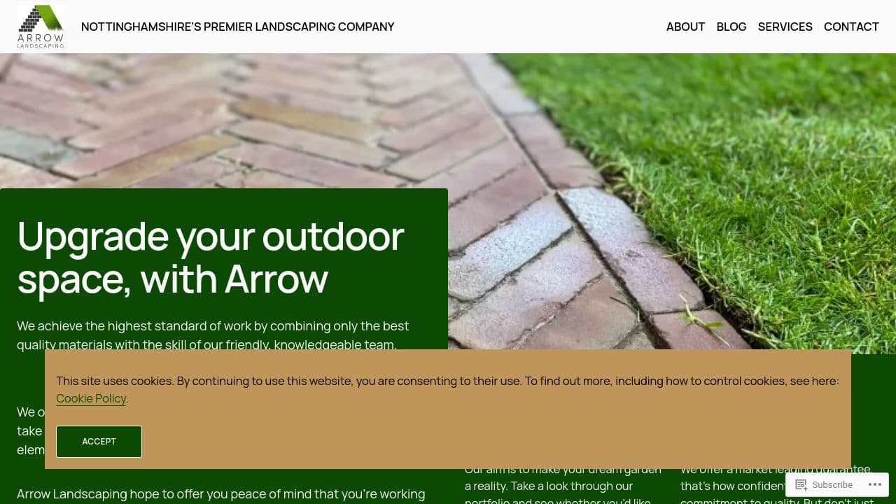ARROW LANDSCAPING LTD website screenshot