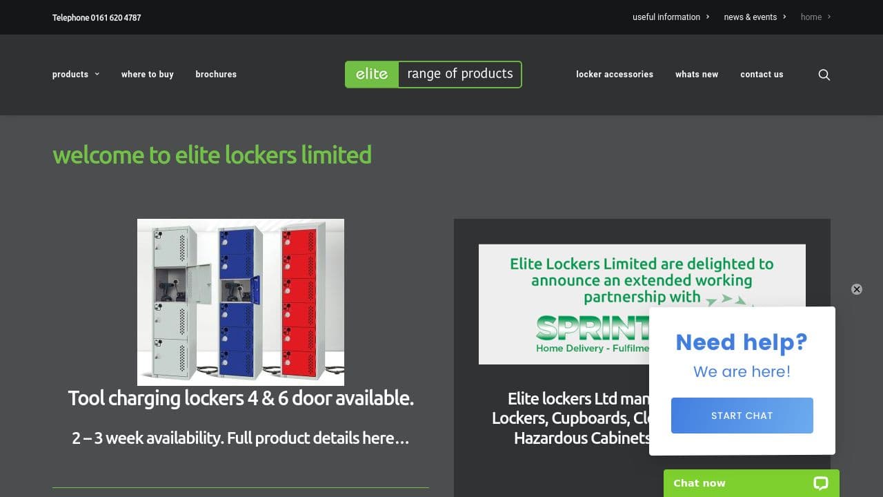 ELITE LOCKERS LIMITED website screenshot