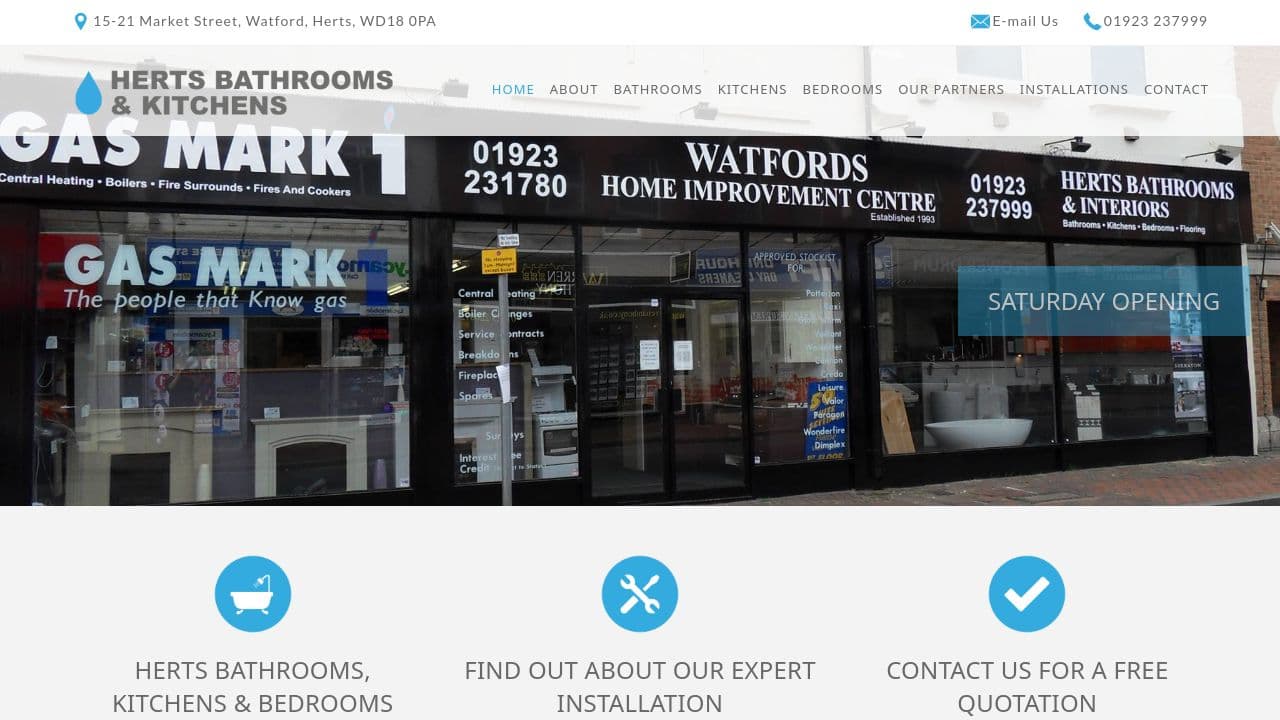 HERTS BATHROOM CENTRE LIMITED website screenshot