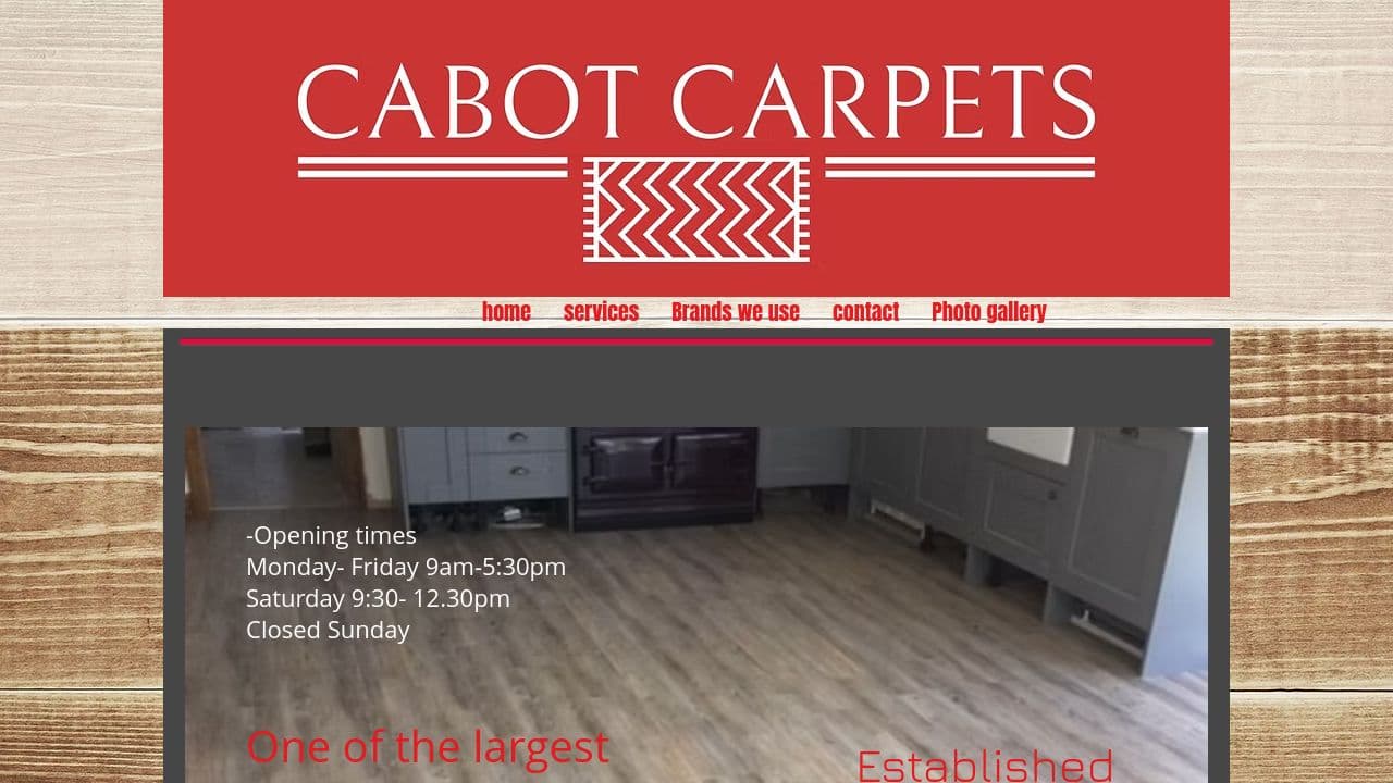 CABOT CARPETS (SOUTH WEST) LTD website screenshot