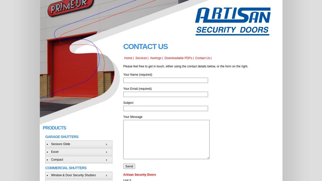 ARTISA LIMITED website screenshot