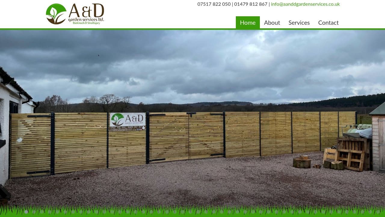 A&D GARDEN SERVICES LTD website screenshot