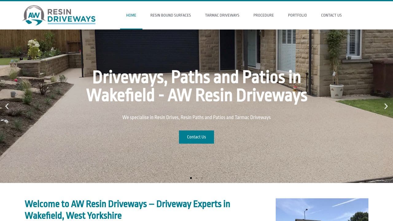 A&W DRIVEWAYS LIMITED website screenshot