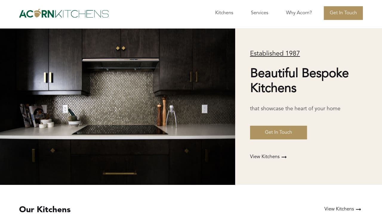 ACORN KITCHENS & BEDROOMS FORMBY LIMITED website screenshot