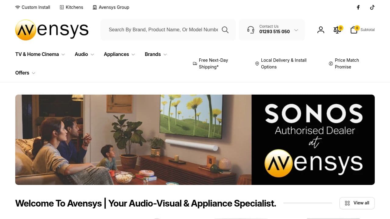 AVENSYS LIMITED website screenshot