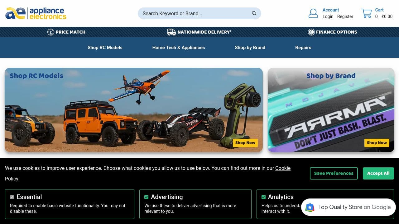 APPLIANCE ELECTRONICS (UK) LTD website screenshot