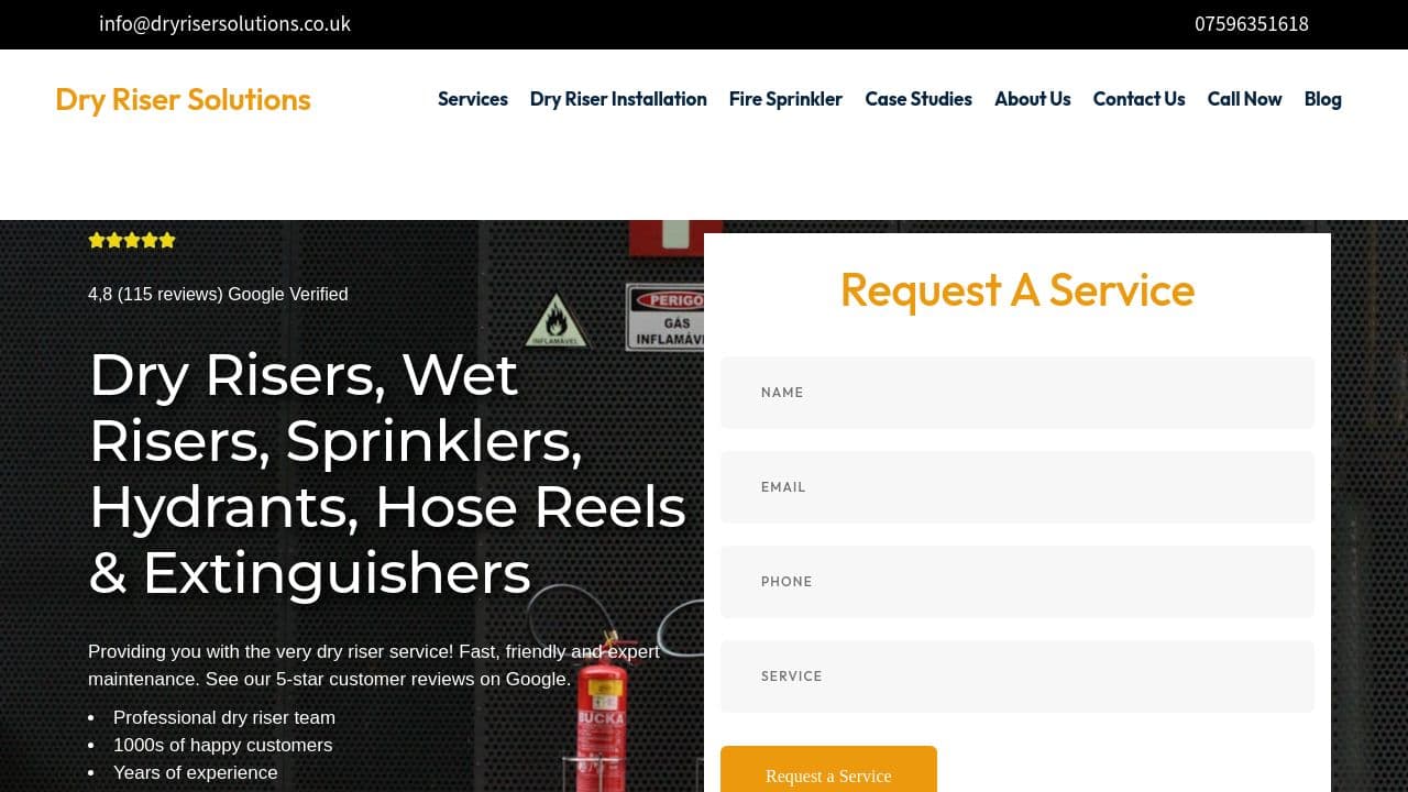 1ST CHOICE DRY RISERS LTD website screenshot