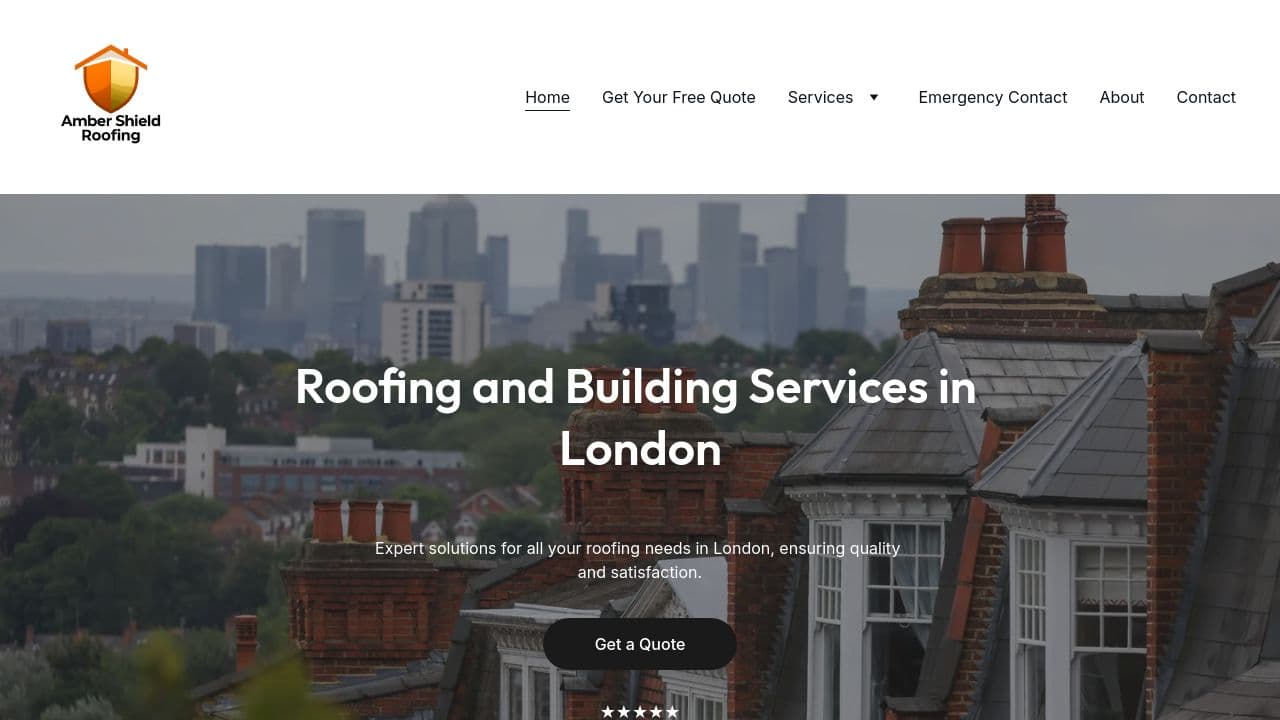 AMBER SHIELD ROOFING LTD website screenshot
