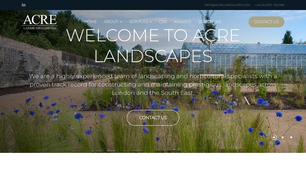 ACRE LANDSCAPES LIMITED website screenshot