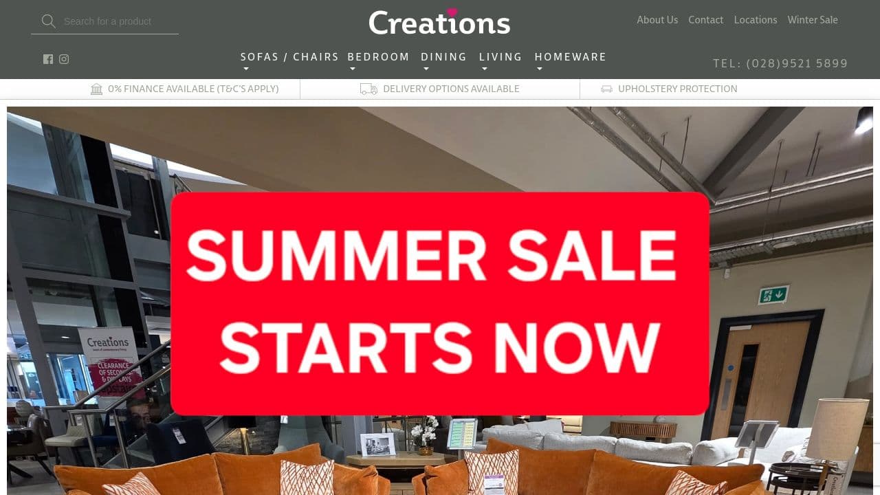 CREATIONS INTERIORS LIMITED website screenshot